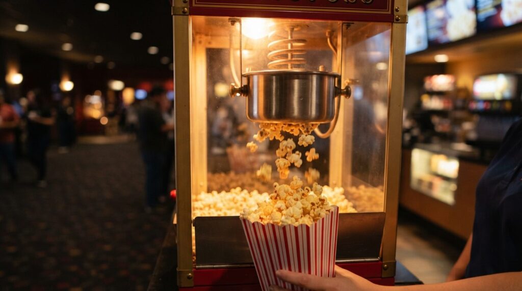 Close-up professional product photography of a retro popcorn