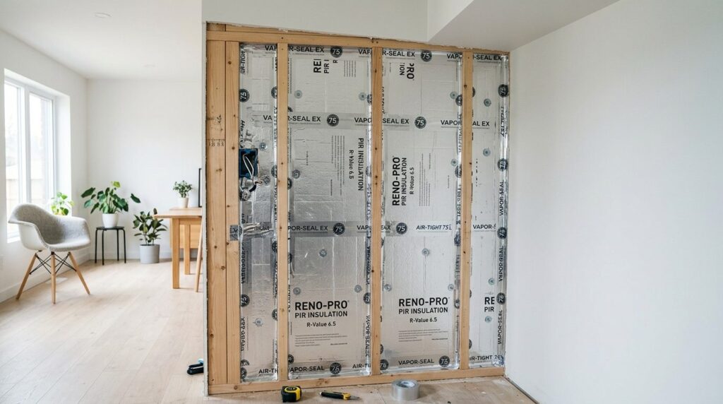Bright homeowners perspective of a half-renovated interior