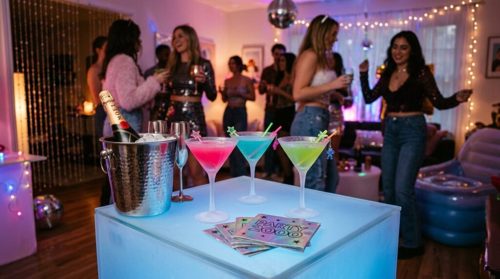 Professional lifestyle photography of an elegant cocktail se